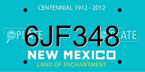 6JF348 New Mexico License Plate