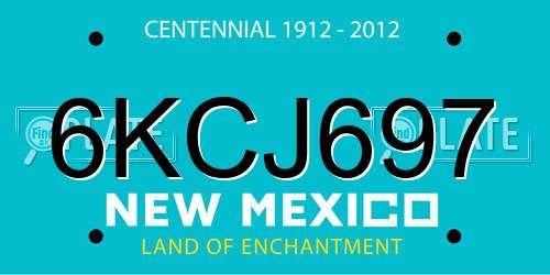 6KCJ697 New Mexico License Plate