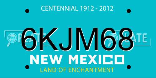 6KJM68 New Mexico License Plate