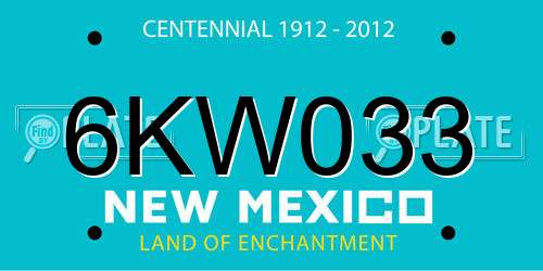 6KW033 New Mexico License Plate