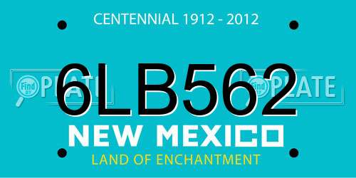 6LB562 New Mexico License Plate