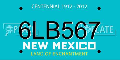 6LB567 New Mexico License Plate