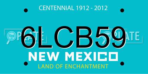 6LCB59 New Mexico License Plate