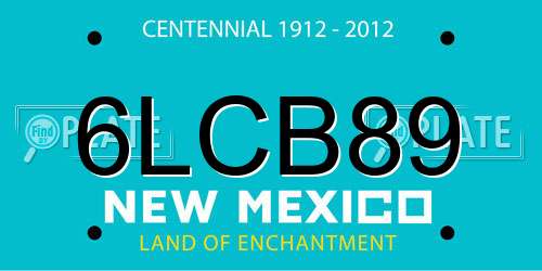 6LCB89 New Mexico License Plate