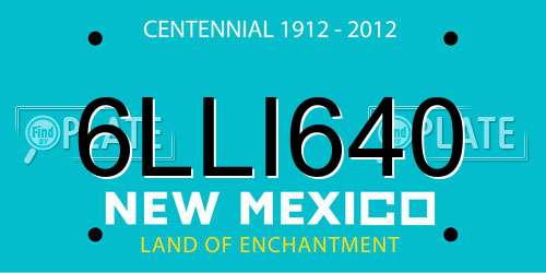 6LLI640 New Mexico License Plate