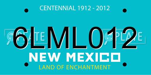 6LML012 New Mexico License Plate