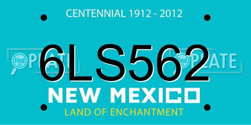 6LS562 New Mexico License Plate