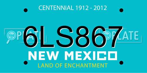 6LS867 New Mexico License Plate