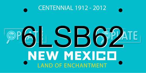 6LSB62 New Mexico License Plate