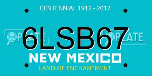 6LSB67 New Mexico License Plate