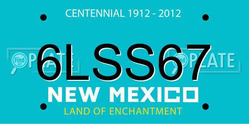 6LSS67 New Mexico License Plate