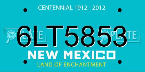 6LT5853 New Mexico License Plate