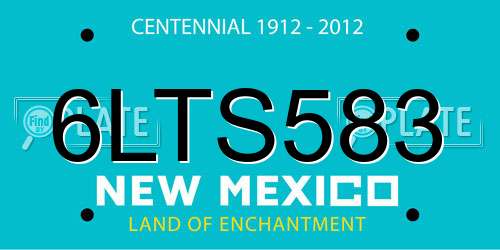 6LTS583 New Mexico License Plate