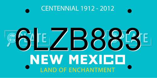 6LZB883 New Mexico License Plate