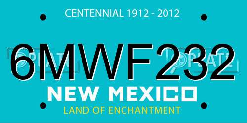 6MWF232 New Mexico License Plate