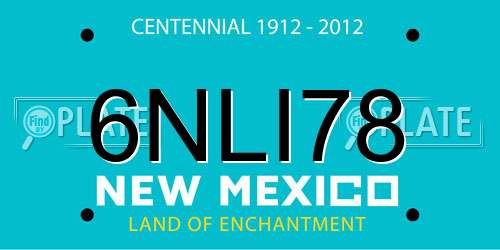 6NLI78 New Mexico License Plate