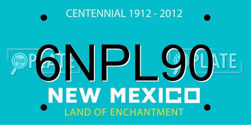 6NPL90 New Mexico License Plate