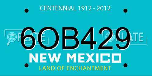 6OB429 New Mexico License Plate