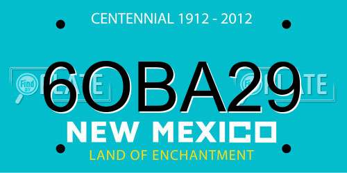 6OBA29 New Mexico License Plate
