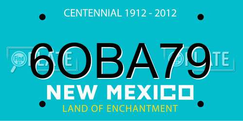 6OBA79 New Mexico License Plate