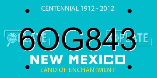 6OG843 New Mexico License Plate