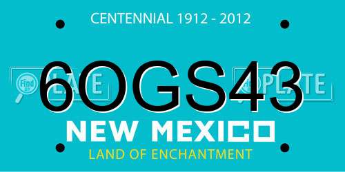 6OGS43 New Mexico License Plate