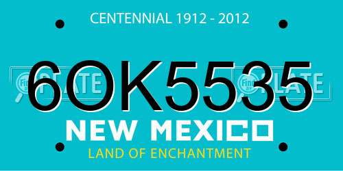 6OK5535 New Mexico License Plate