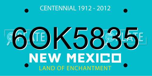 6OK5835 New Mexico License Plate