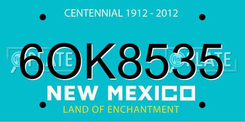 6OK8535 New Mexico License Plate