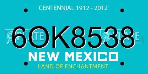 6OK8538 New Mexico License Plate