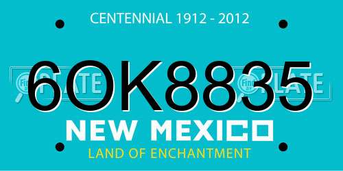 6OK8835 New Mexico License Plate