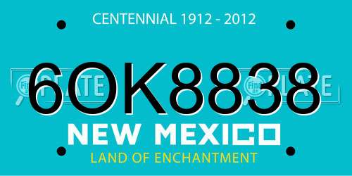 6OK8838 New Mexico License Plate