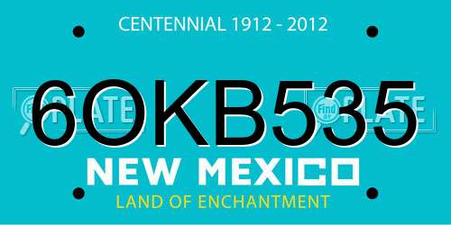 6OKB535 New Mexico License Plate