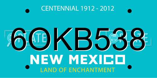 6OKB538 New Mexico License Plate