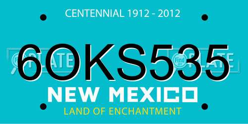 6OKS535 New Mexico License Plate