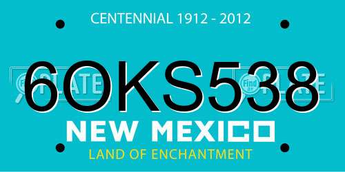 6OKS538 New Mexico License Plate