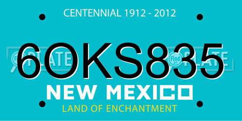 6OKS835 New Mexico License Plate