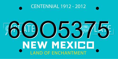 6OO5375 New Mexico License Plate