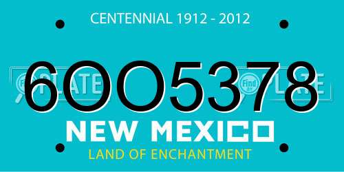 6OO5378 New Mexico License Plate