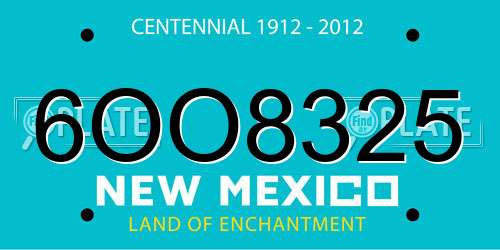 6OO8325 New Mexico License Plate