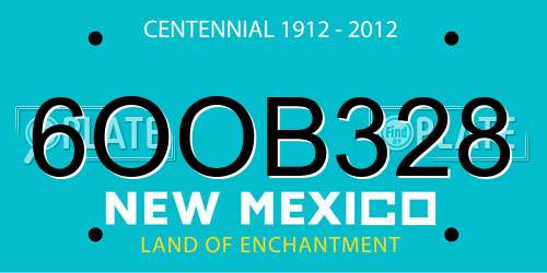 6OOB328 New Mexico License Plate
