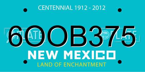 6OOB375 New Mexico License Plate