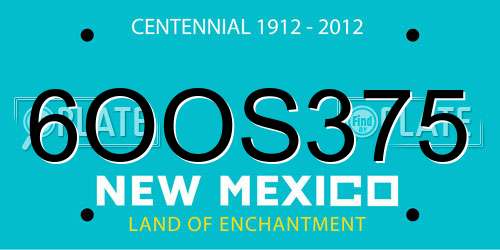 6OOS375 New Mexico License Plate