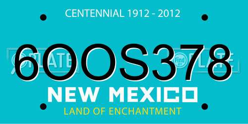 6OOS378 New Mexico License Plate