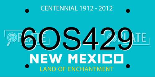 6OS429 New Mexico License Plate