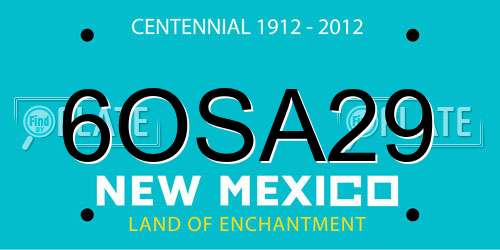 6OSA29 New Mexico License Plate