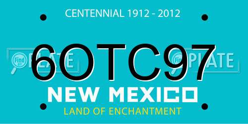 6OTC97 New Mexico License Plate