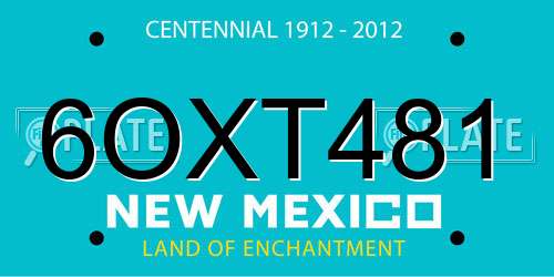 6OXT481 New Mexico License Plate
