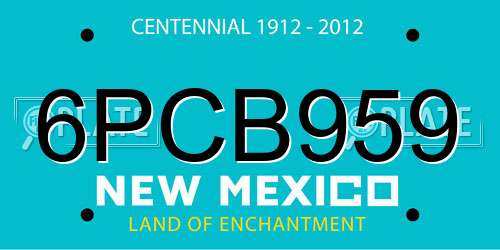 6PCB959 New Mexico License Plate