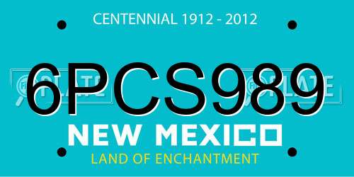 6PCS989 New Mexico License Plate